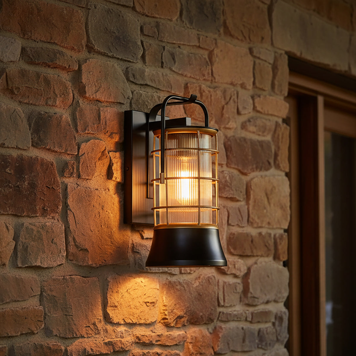 Irvington LED Outdoor Wall Light 13" for Transitional home with Brown Stone