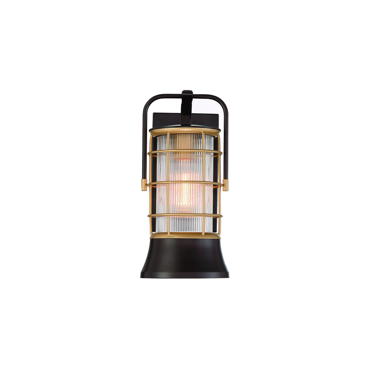 Irvington LED Outdoor Wall Light 13", Black and Gold