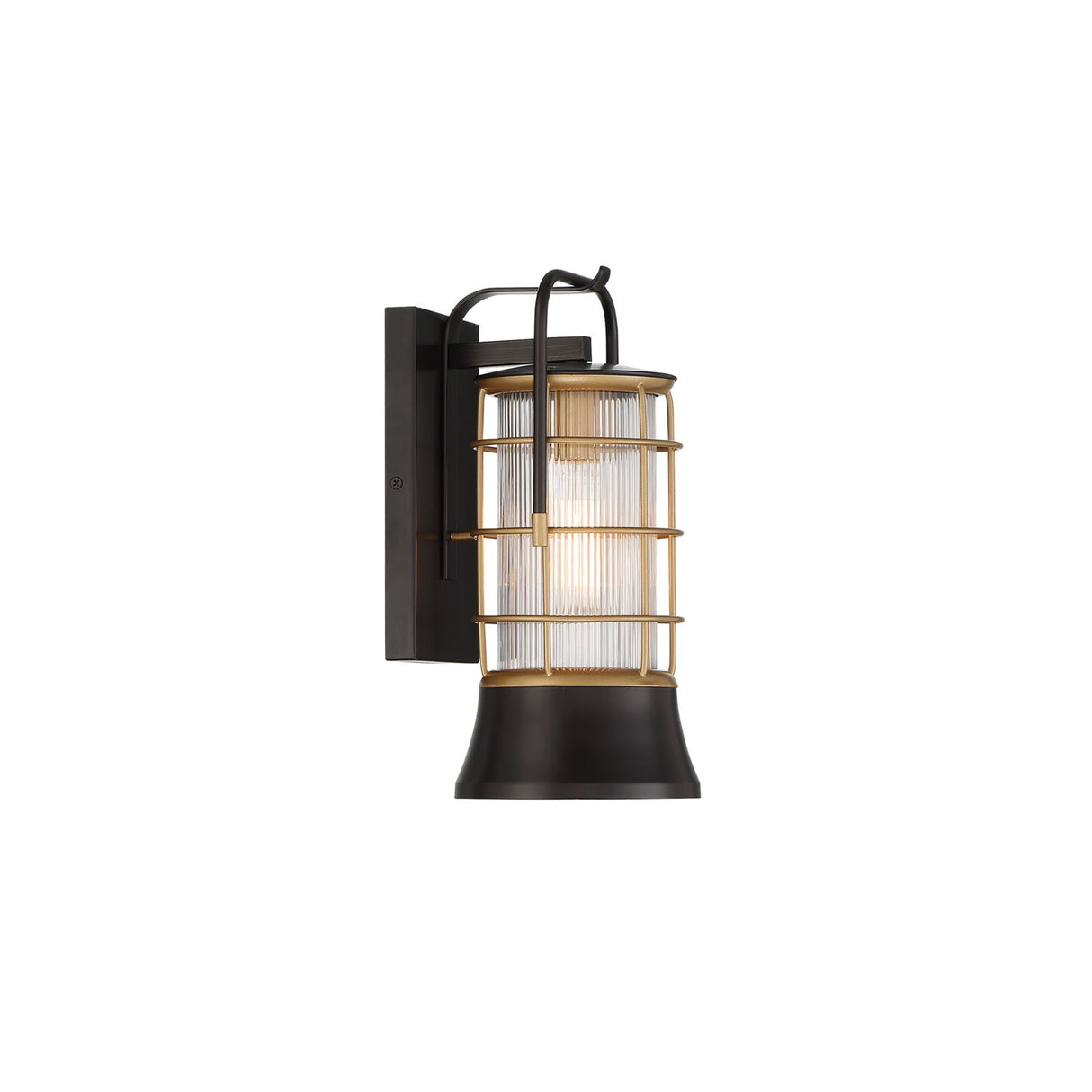 Irvington LED Outdoor Wall Light 13", Black and Gold