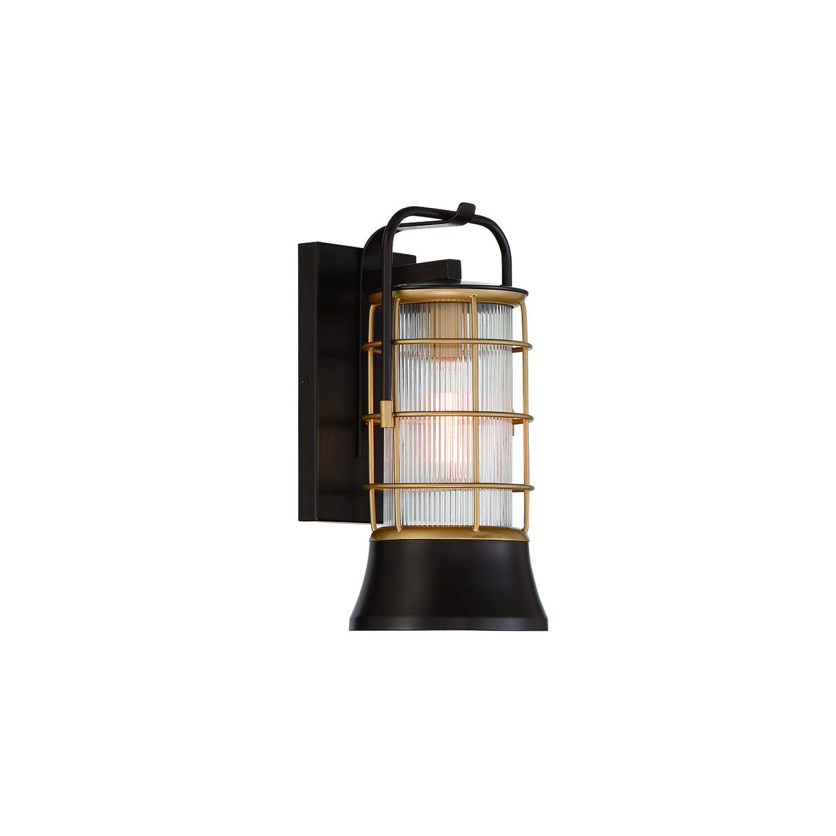 Irvington LED Outdoor Wall Light 13", Black and Gold