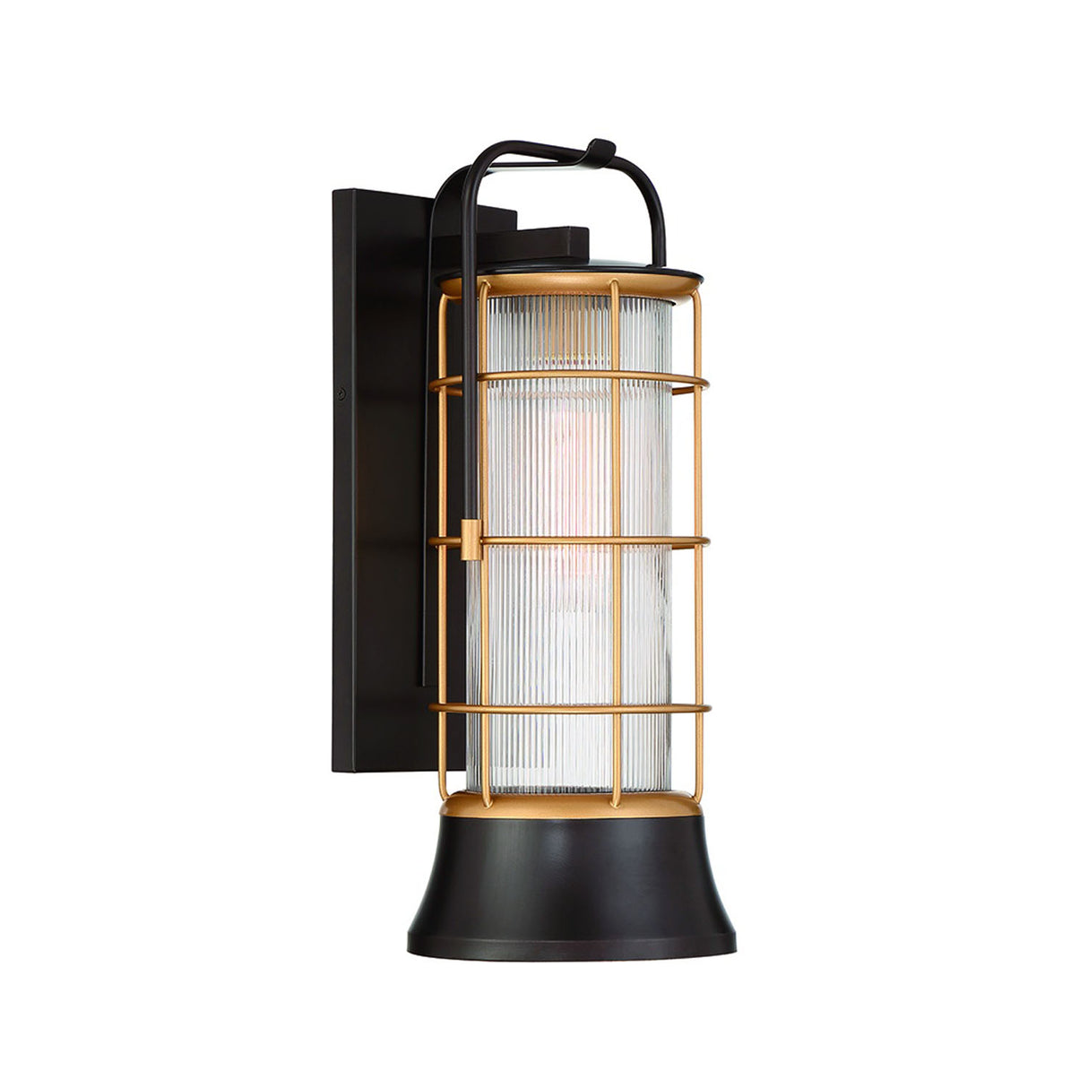 Irvington LED Outdoor Wall Light 20", Black and Gold