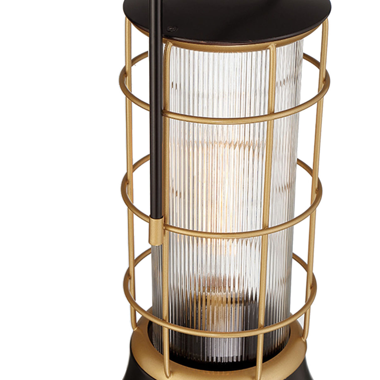 Irvington LED Outdoor Post Light 23", Black and Gold