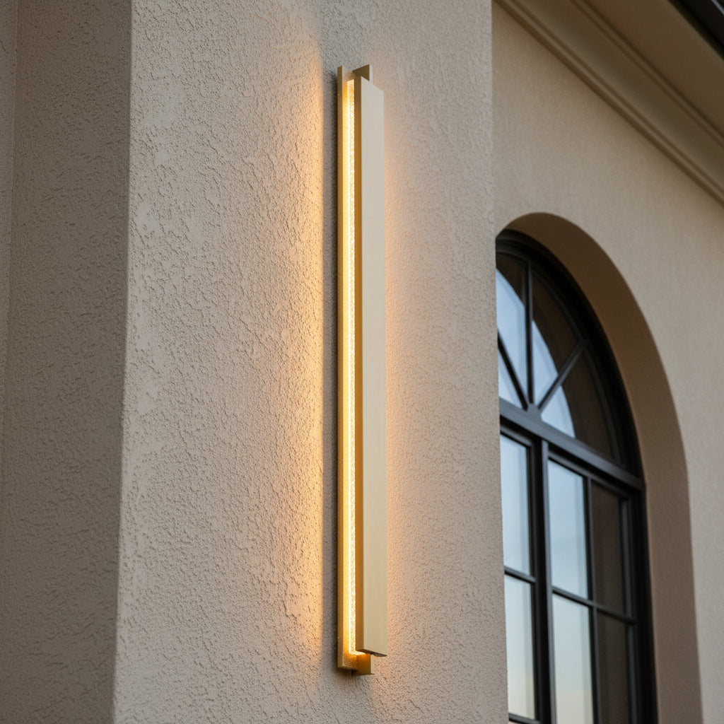 Rye LED Outdoor Wall Light 60" for Modern home with Beige Stucco