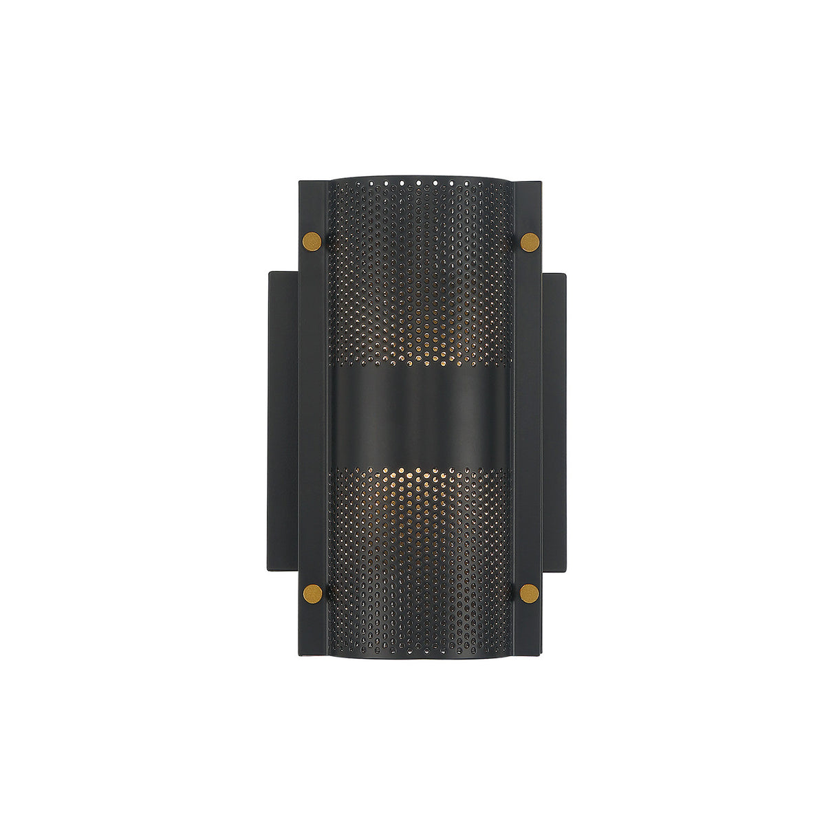 Quin LED Outdoor Wall Light 8", Black with Gold Accents