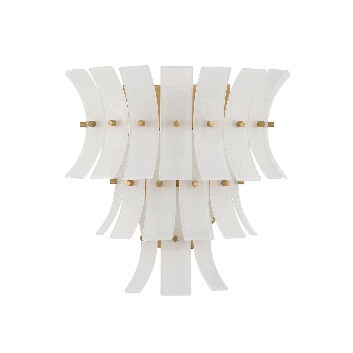 Brielle Wall Sconce 15", White Art Glass with Aged Brass