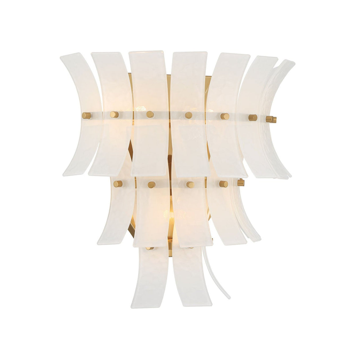 Brielle Wall Sconce 15", White Art Glass with Aged Brass