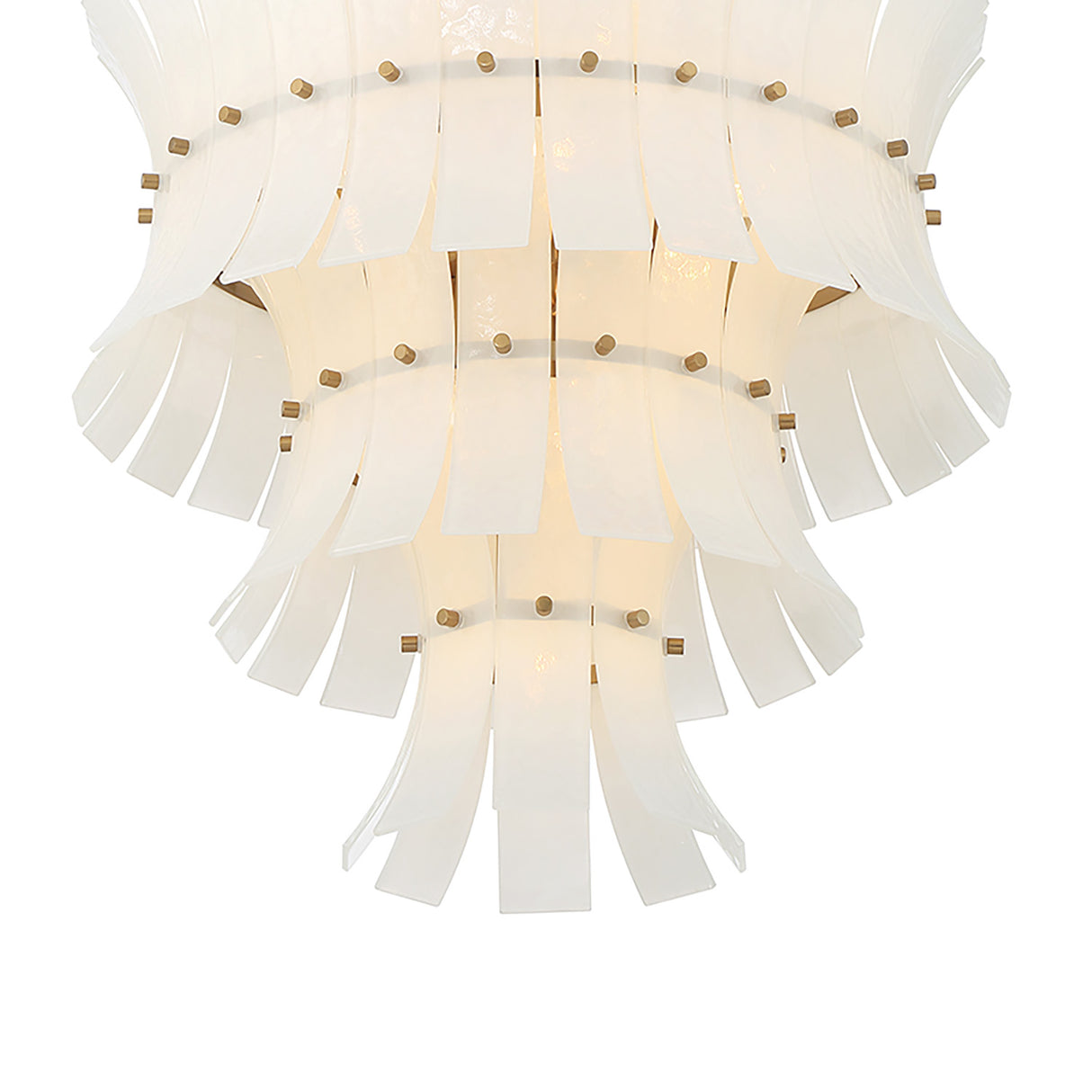 Brielle 13 Light Chandelier 22", White Art Glass with Aged Brass