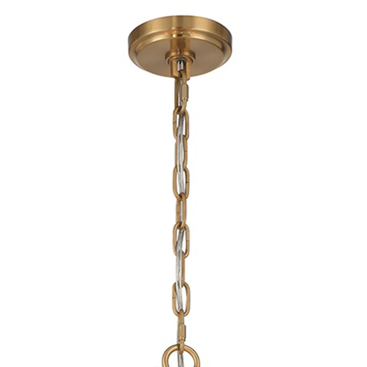 Brielle 21 Light Chandelier 30", White Art Glass with Aged Brass