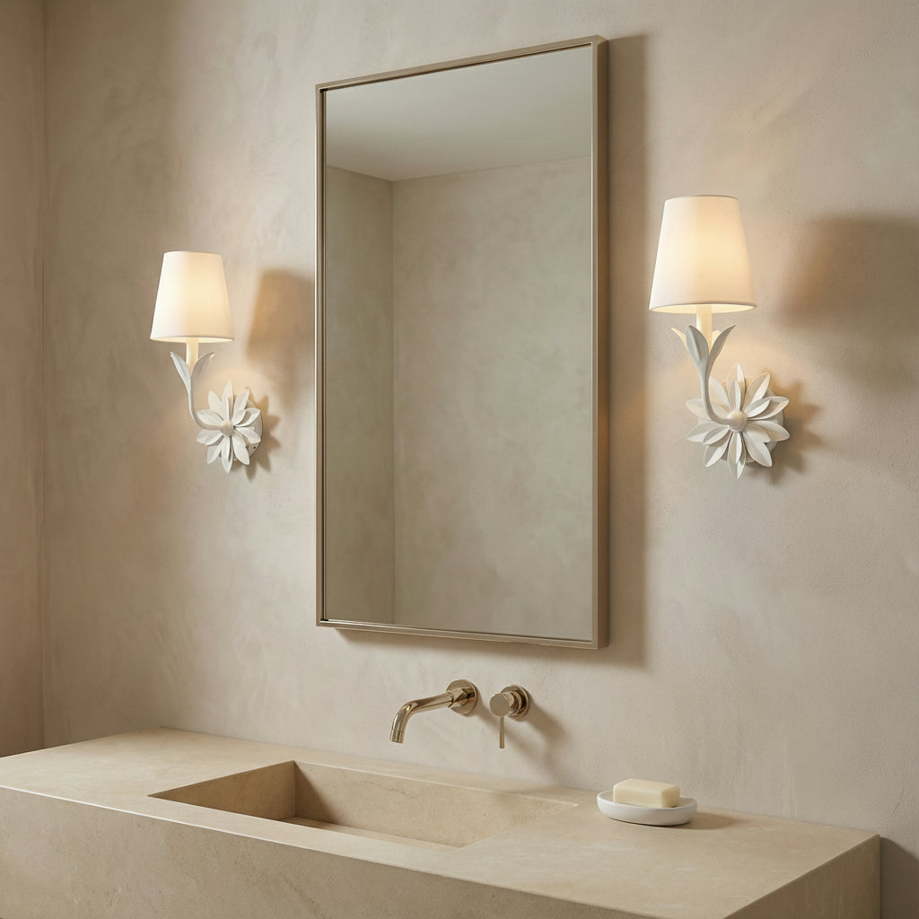 Ayla Wall Sconce 15", Matte White for Transitional home with Textured Walls