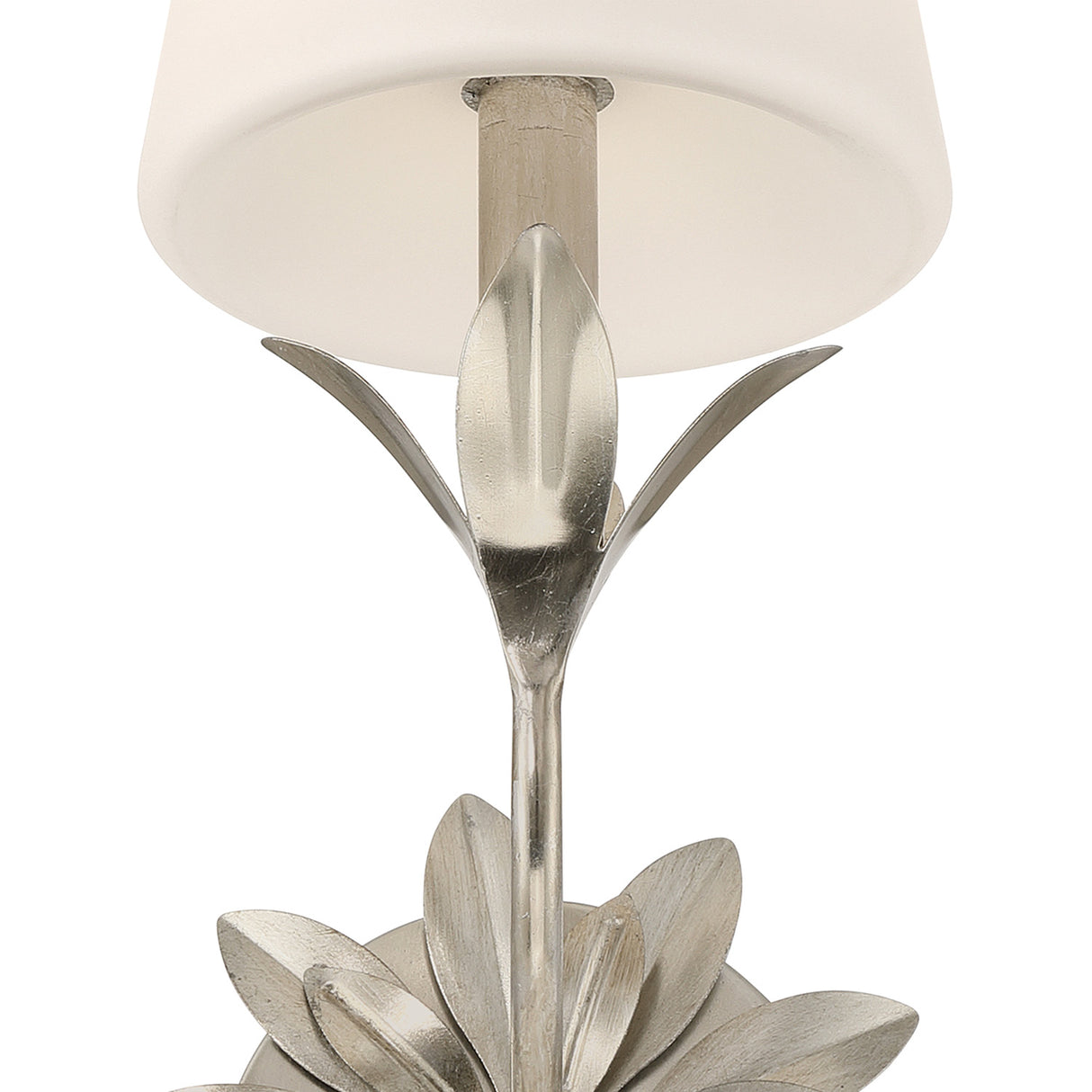Ayla Wall Sconce 15", Antique Silver and Opal Glass