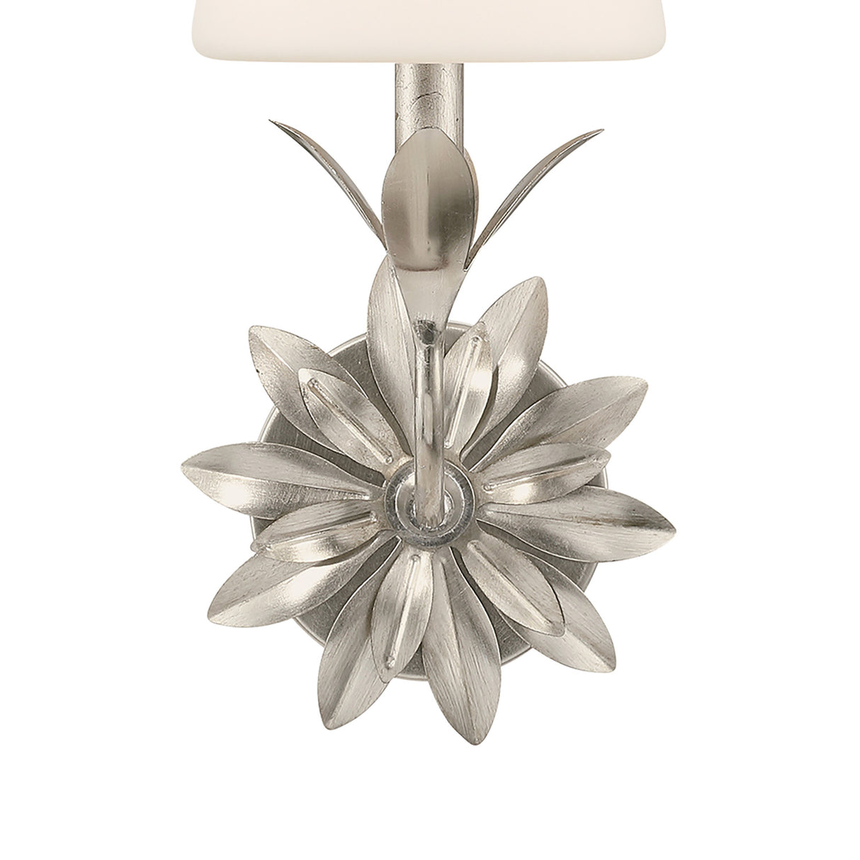 Ayla Wall Sconce 15", Antique Silver and Opal Glass