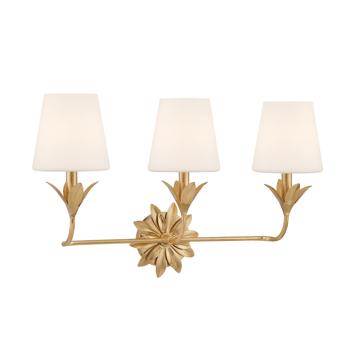 Ayla 3 Light Vanity, Antique Gold