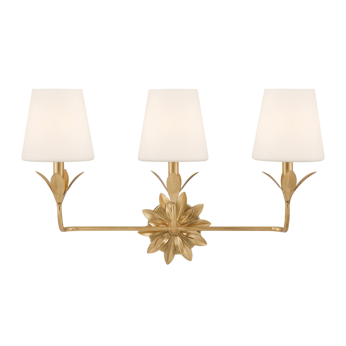 Ayla 3 Light Vanity, Antique Gold