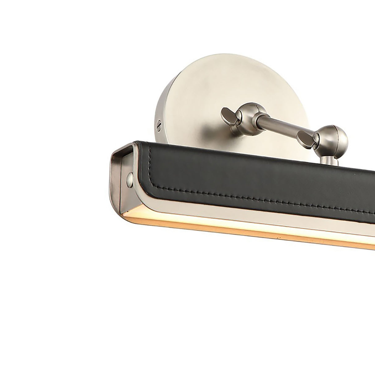 Jarrett LED Picture Light 12", Brushed Nickel and Tuxedo Leather