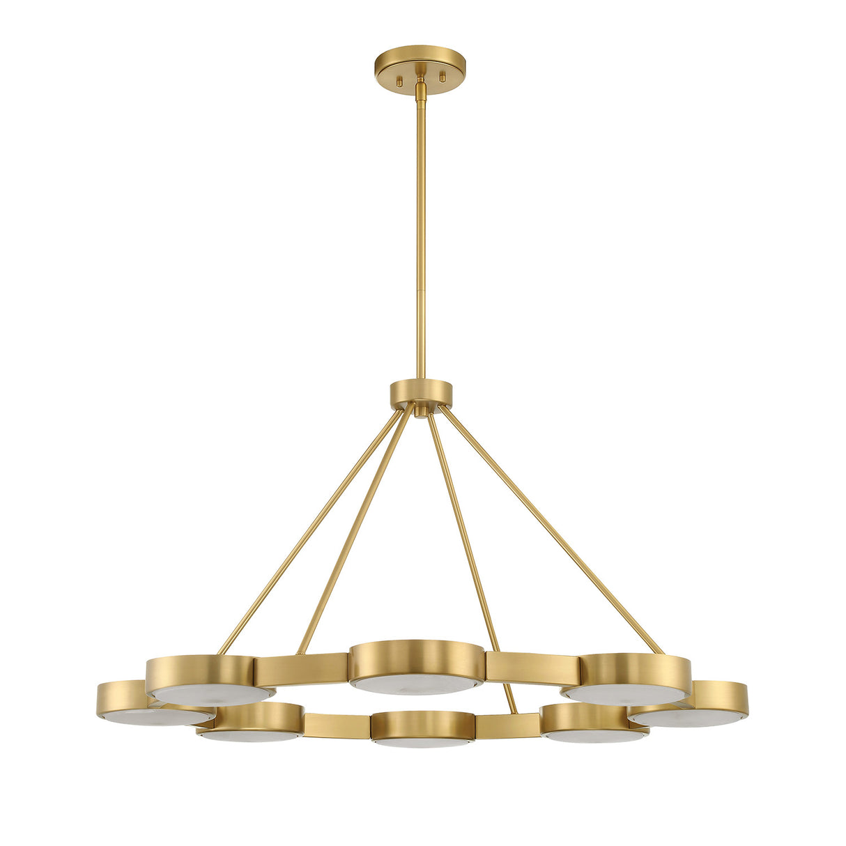 Finn 8 Light Chandelier 39", Brass and Alabaster