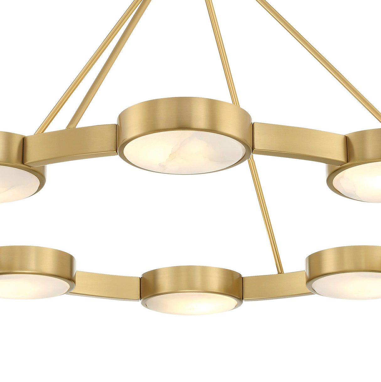 Finn 8 Light Chandelier 39", Brass and Alabaster