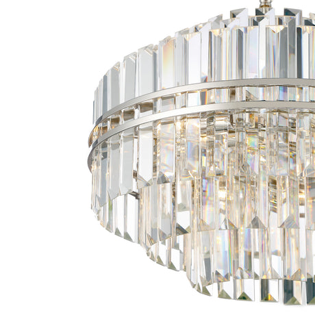 Maxwell 12 Light Chandelier 22", Crystal with Polished Nickel