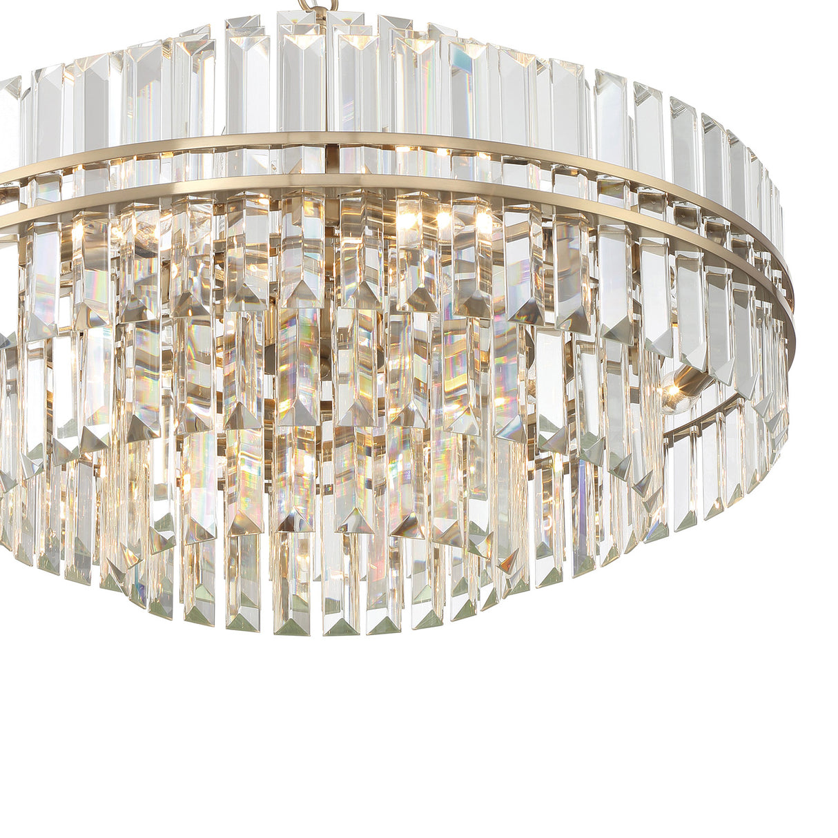 Maxwell 16 Light Chandelier 28", Crystal with Aged Brass