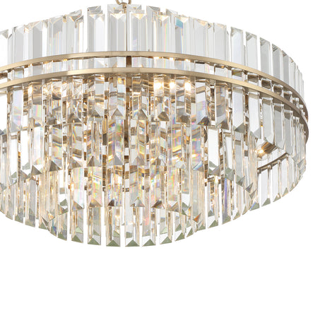 Maxwell 16 Light Chandelier 28", Crystal with Aged Brass