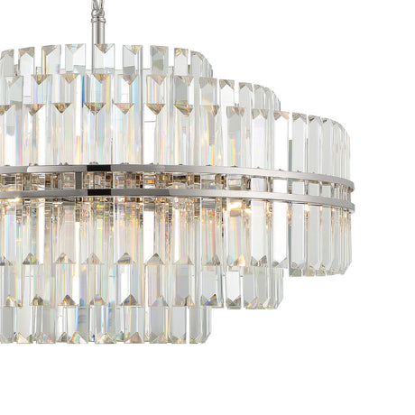 Maxwell 16 Light Chandelier 28", Crystal with Polished Nickel