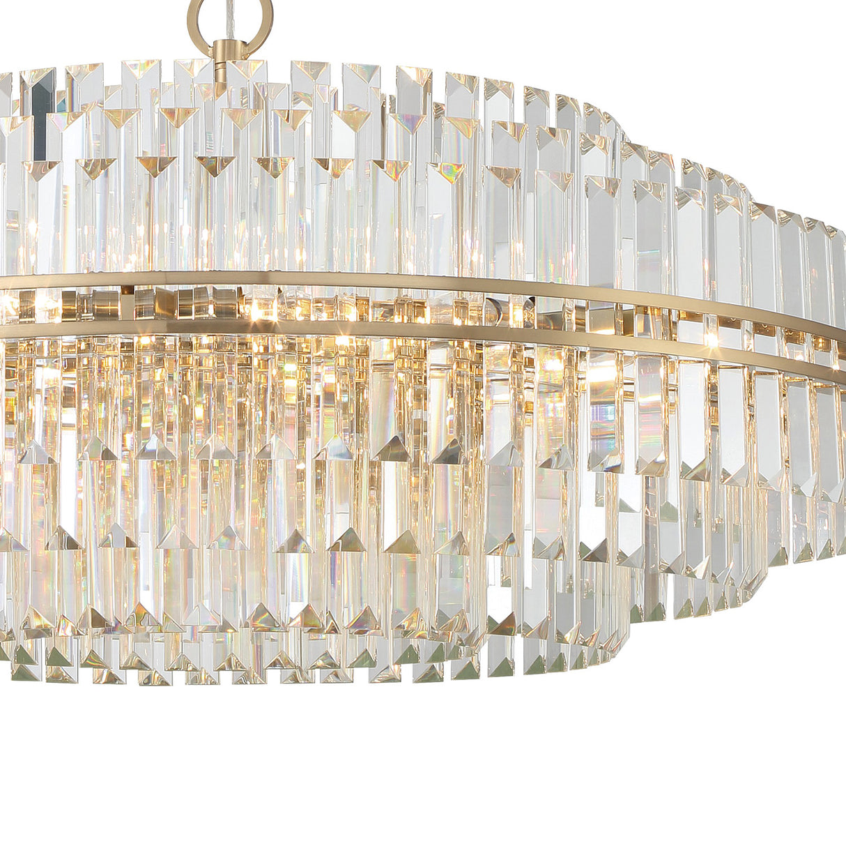 Maxwell 32 Light Chandelier 41", Crystal with Aged Brass