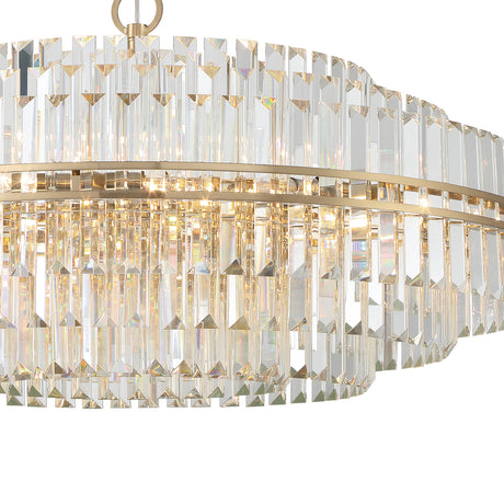 Maxwell 32 Light Chandelier 41", Crystal with Aged Brass