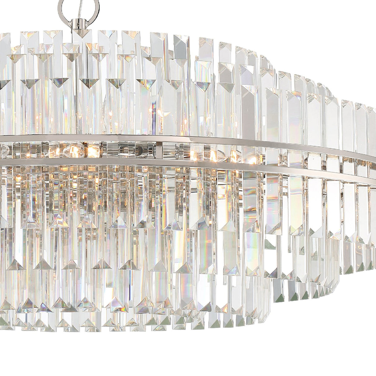 Maxwell 32 Light Chandelier 41", Crystal with Polished Nickel