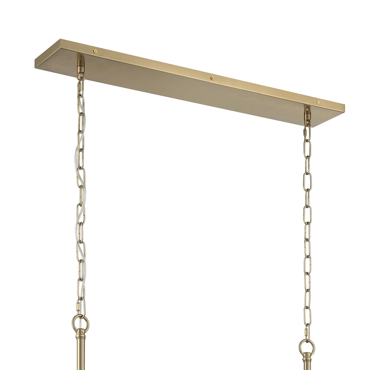 Maxwell 16 Light Linear Chandelier 50", Crystal with Aged Brass