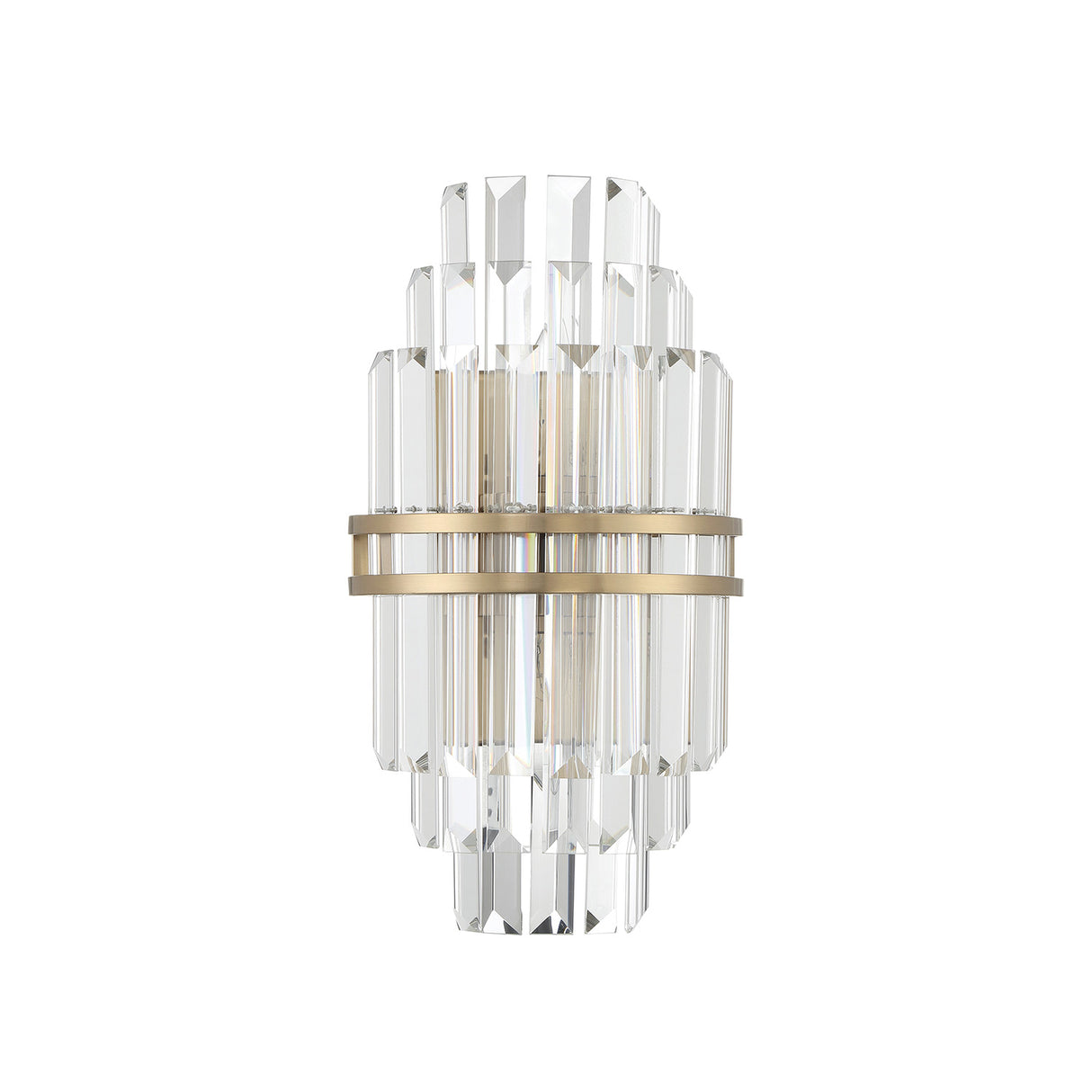 Maxwell Medium Wall Sconce 14", Crystal with Aged Brass