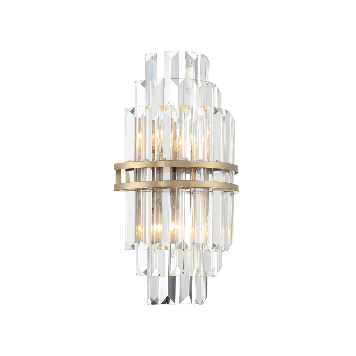 Maxwell Medium Wall Sconce 14", Crystal with Aged Brass