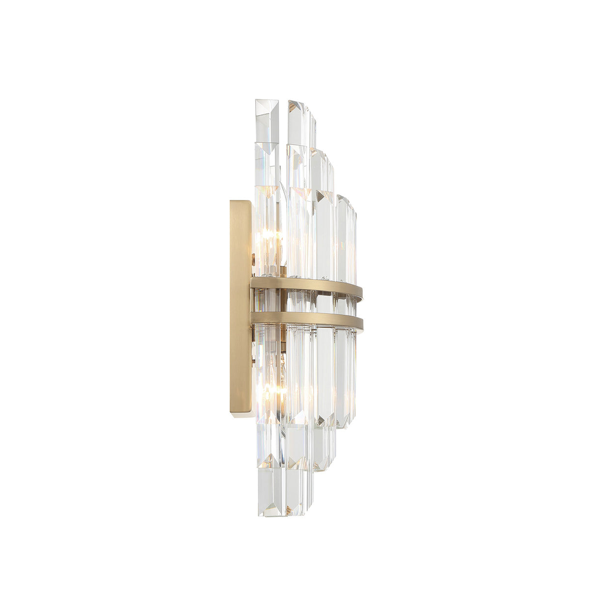 Maxwell Wall Sconce 14", Crystal with Aged Brass