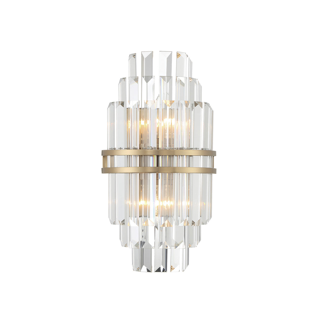 Maxwell Wall Sconce 14", Crystal with Aged Brass