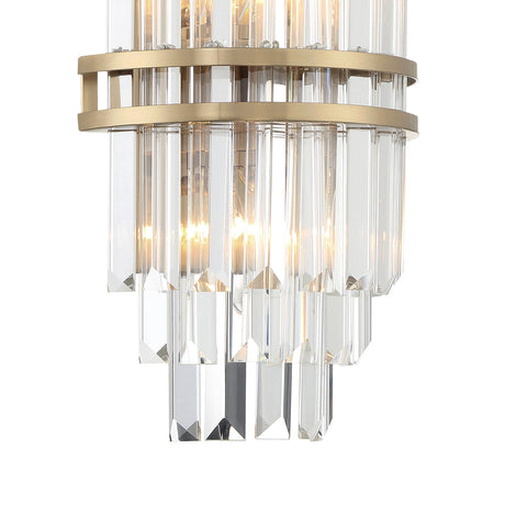 Maxwell Wall Sconce 14", Crystal with Aged Brass