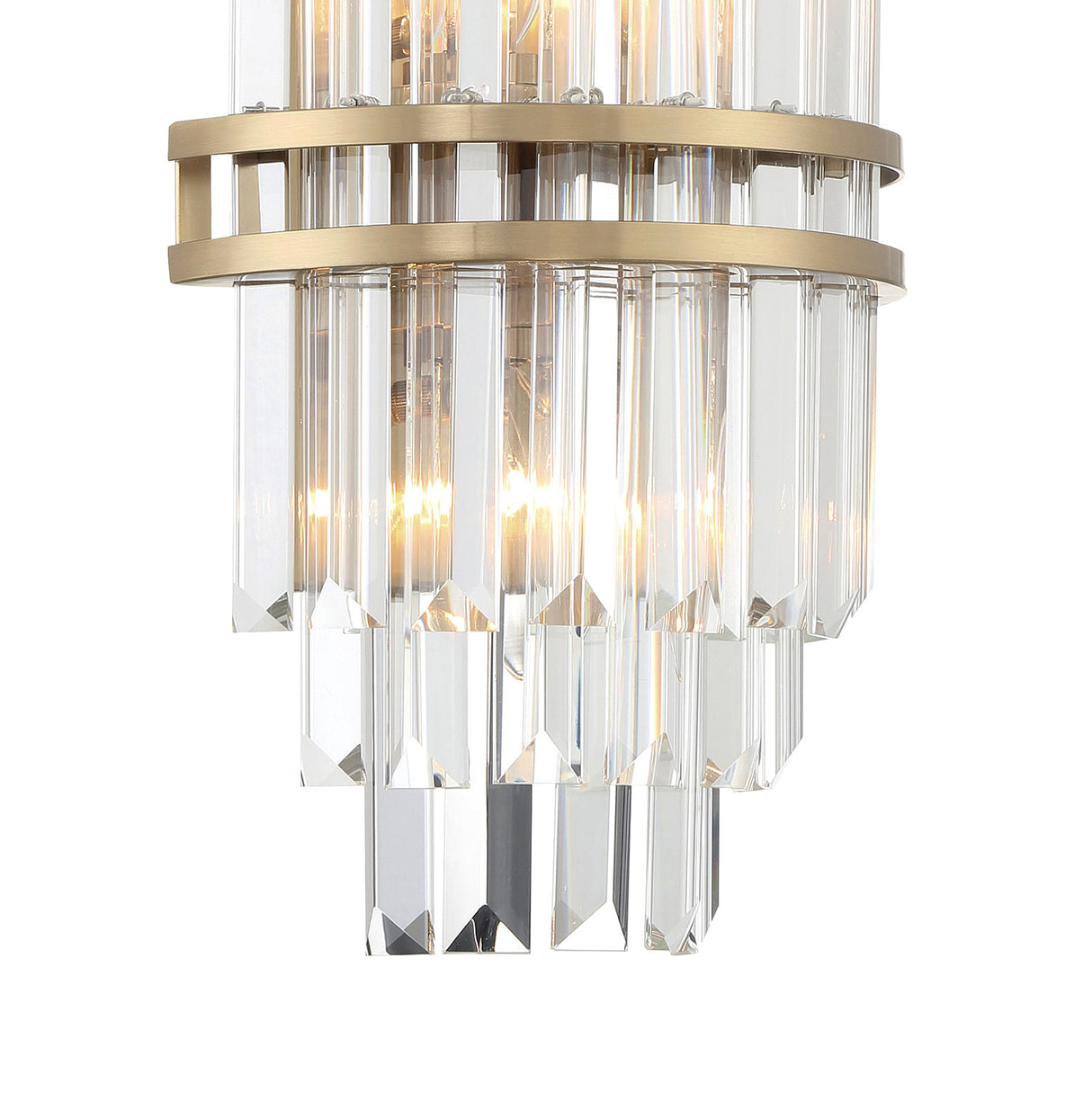 Maxwell Medium Wall Sconce 14", Crystal with Aged Brass