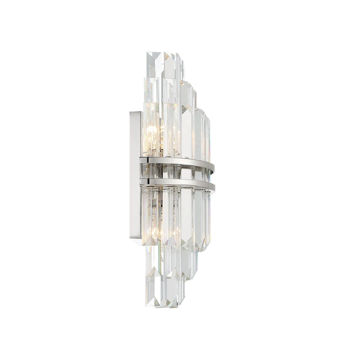 Maxwell Medium Wall Sconce 14", Crystal with Polished Nickel