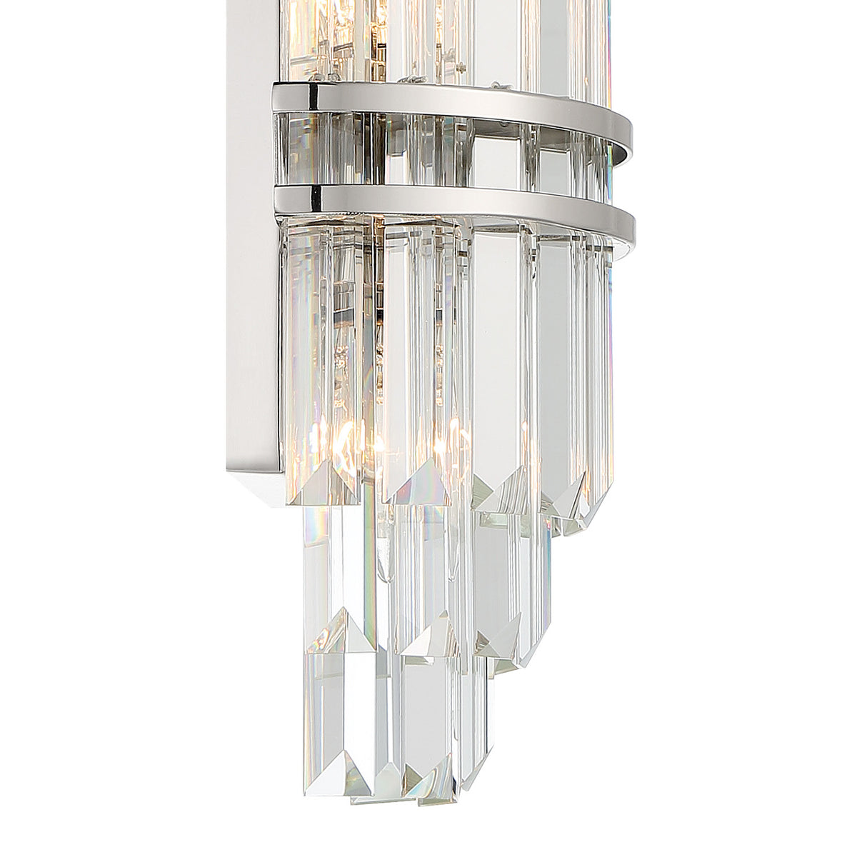 Maxwell Medium Wall Sconce 14", Crystal with Polished Nickel