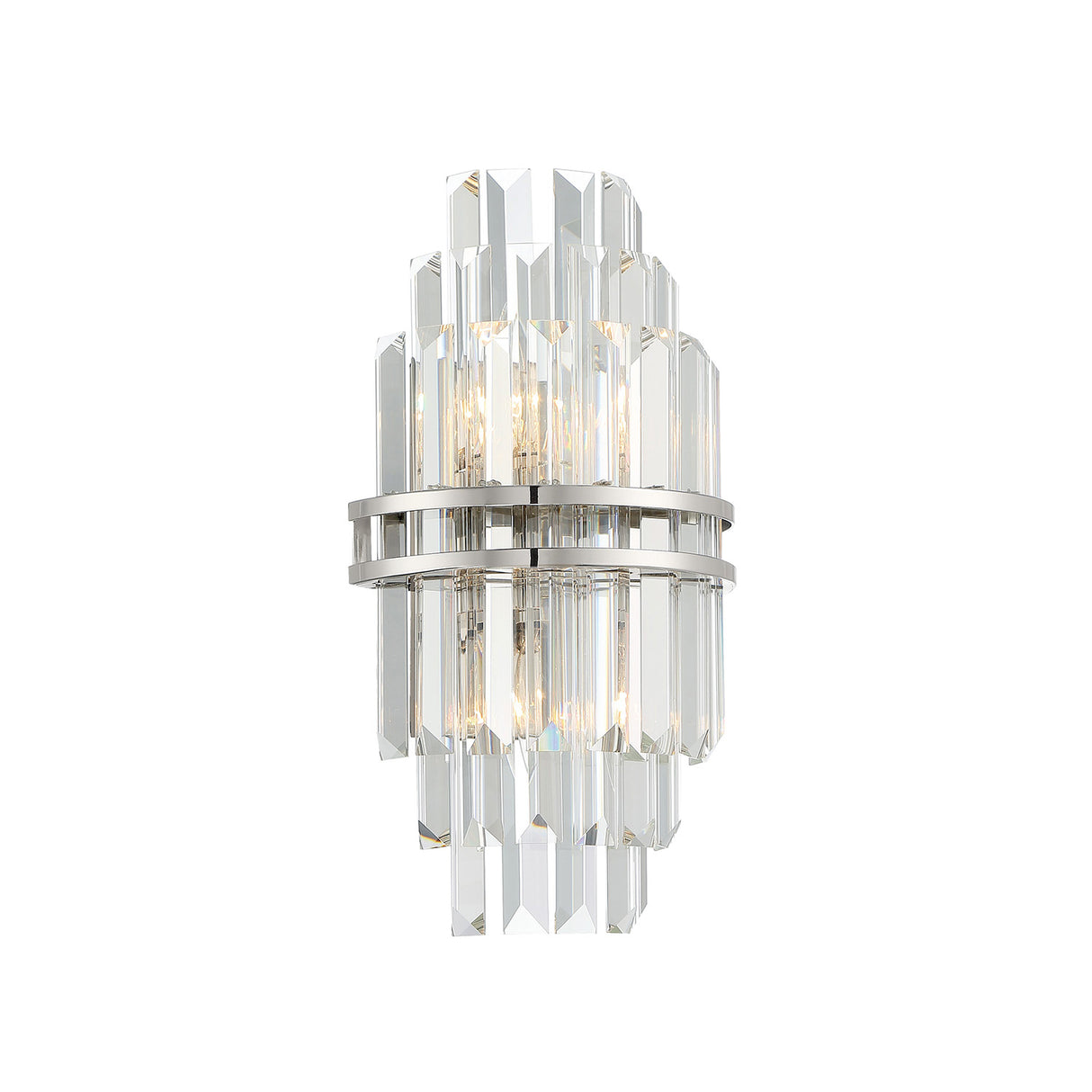 Maxwell Medium Wall Sconce 14", Crystal with Polished Nickel