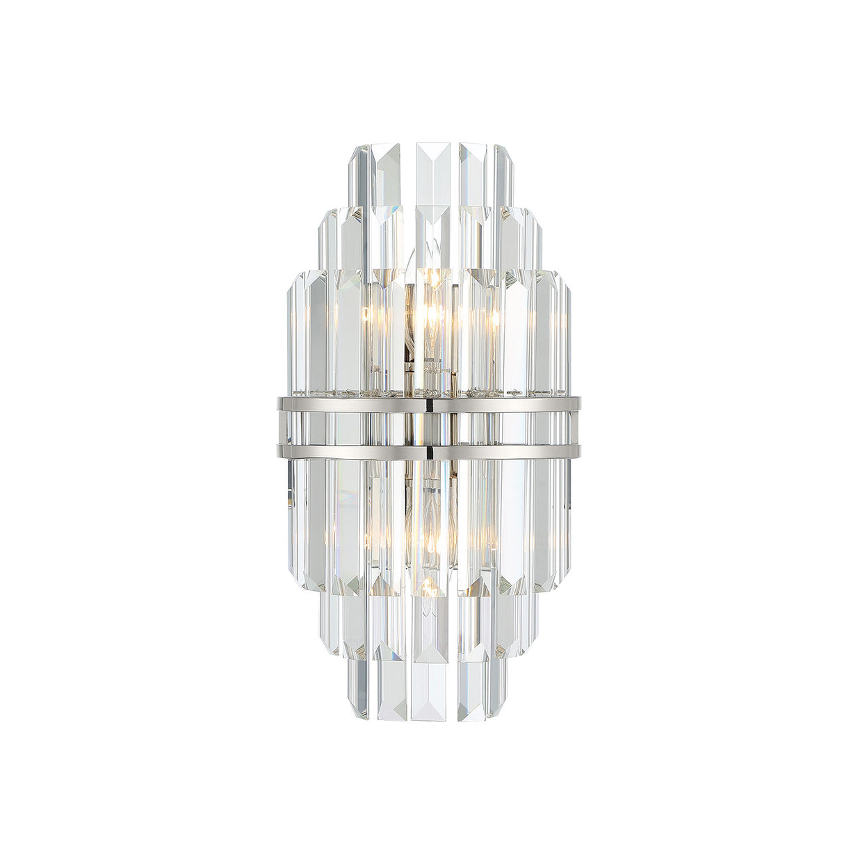 Maxwell Wall Sconce 14", Crystal with Polished Nickel