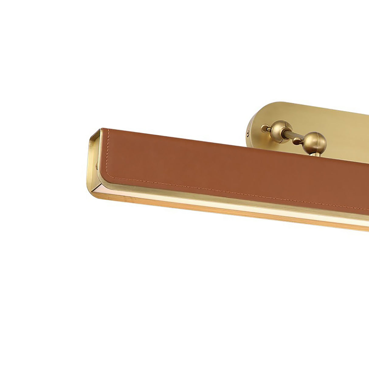 Jarrett LED Picture Light 32", Aged Brass and Cognac Leather