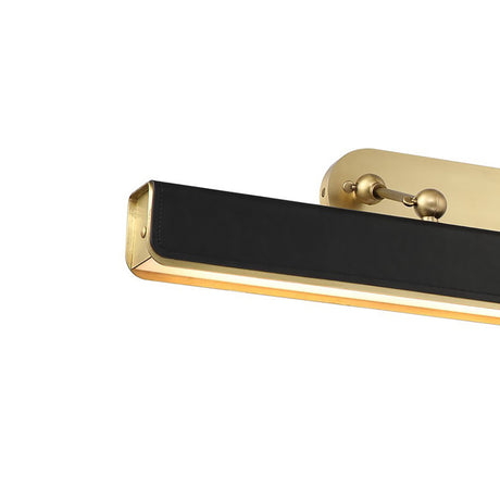 Jarrett LED Picture Light 32", Aged Brass and Tuxedo Leather