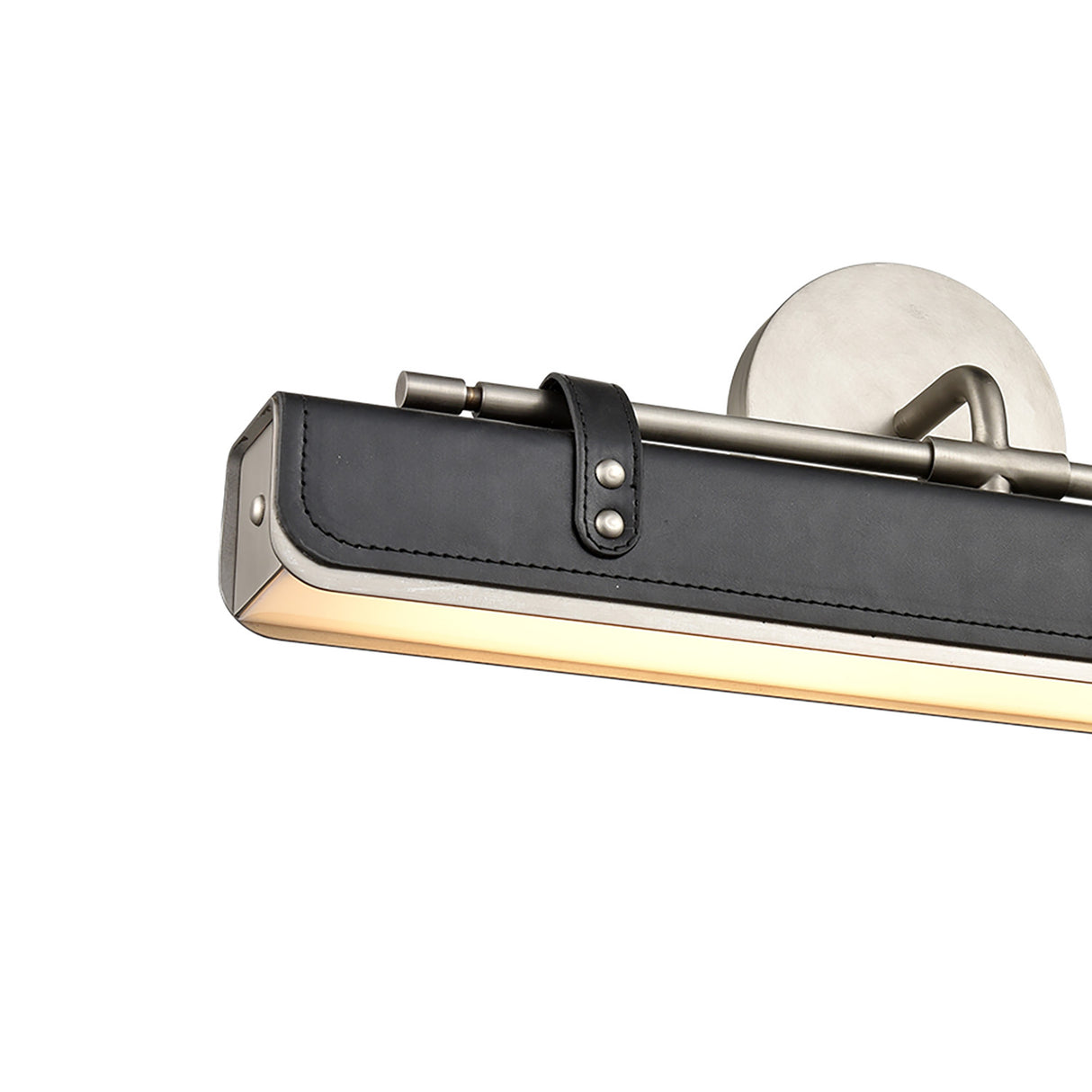 Jarrett LED Wall Light 20", Brushed Nickel and Tuxedo Leather