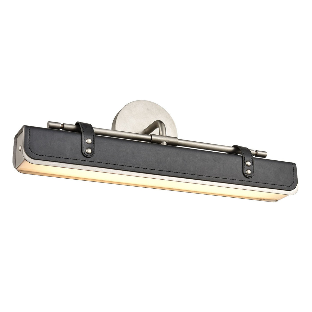 Jarrett LED Wall Light 20", Brushed Nickel and Tuxedo Leather