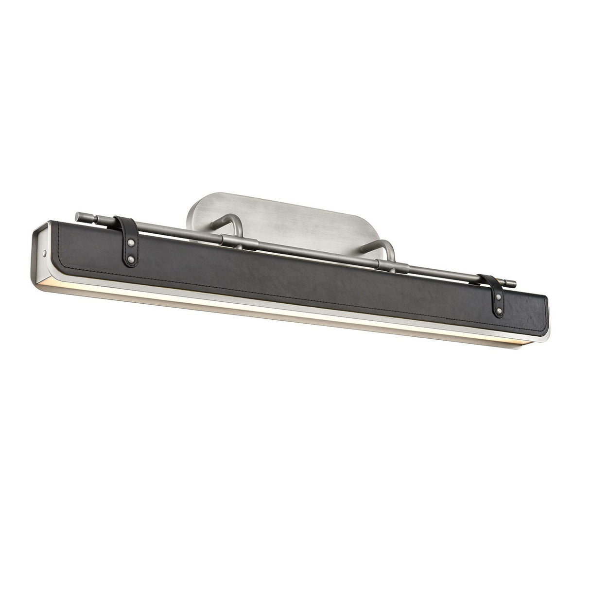 Jarrett LED Wall Light 32", Brushed Nickel and Tuxedo Leather