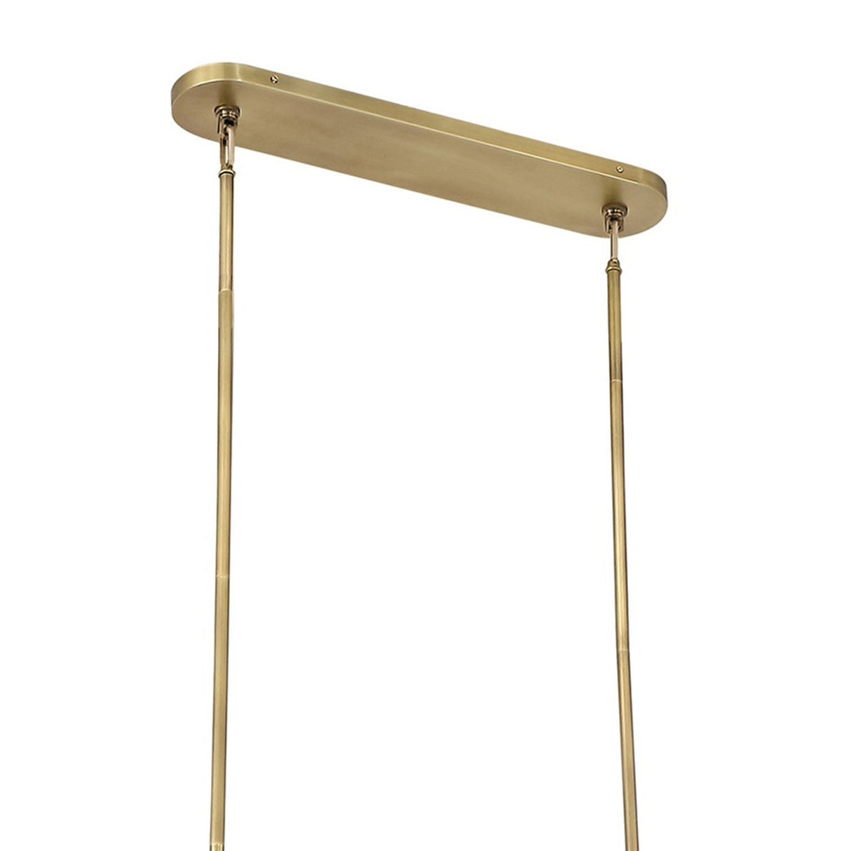 Jarrett LED Linear Pendant 60", Aged Brass and Tuxedo Leather