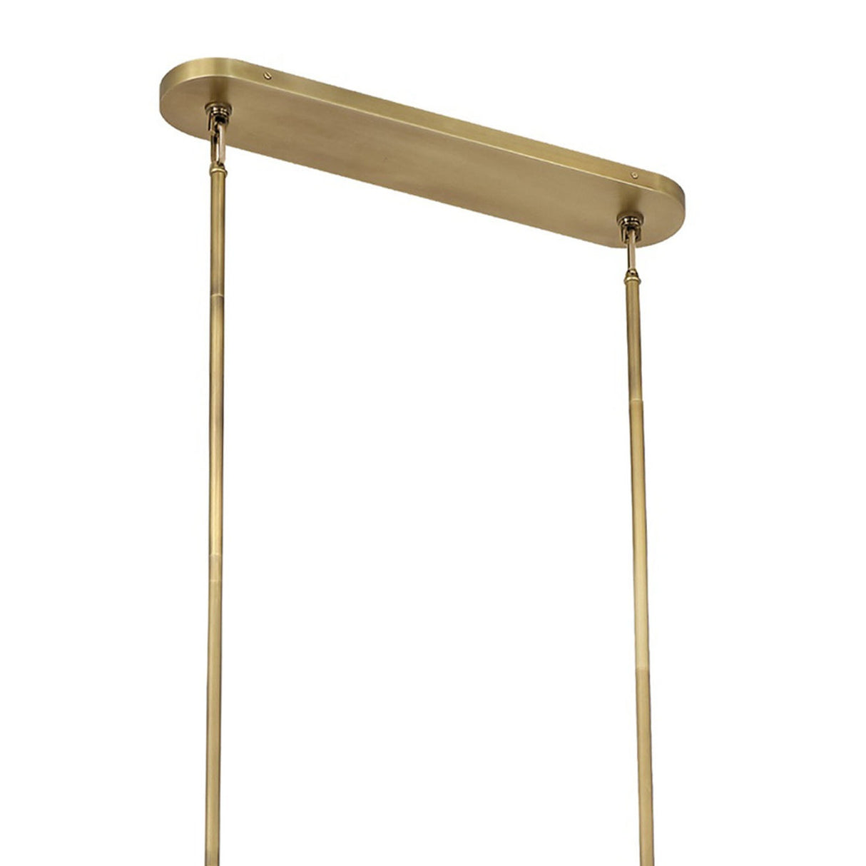 Jarrett LED Linear Pendant 60", Aged Brass and Cognac Leather