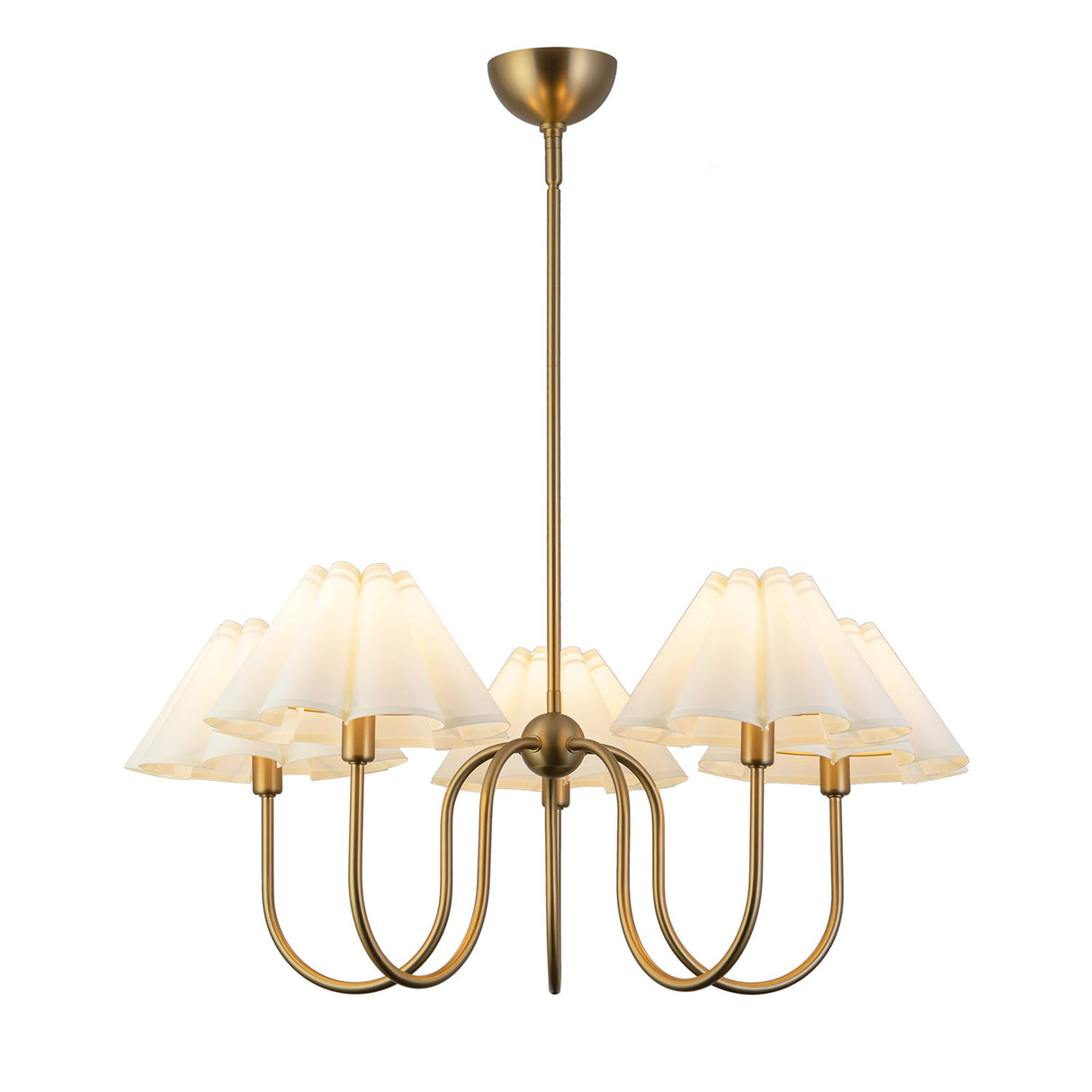Rory 5 Light Chandelier 31", Brushed Brass