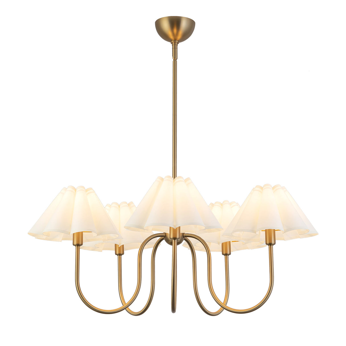 Rory 5 Light Chandelier 31", Brushed Brass