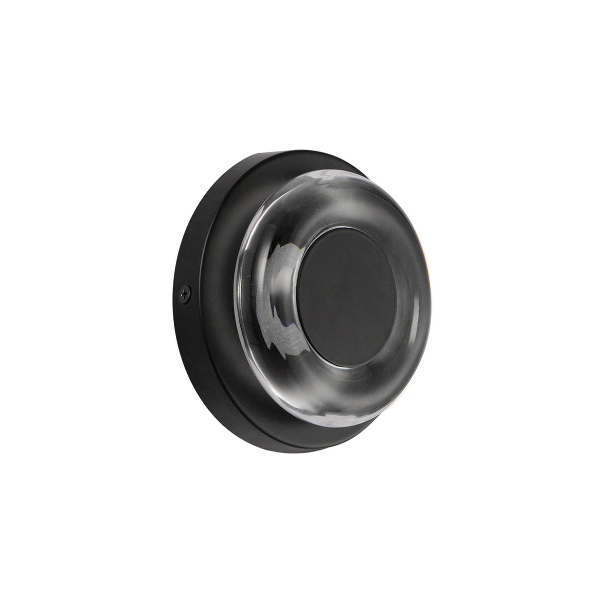 Cam LED Wall Sconce 5", Black and Clear Glass