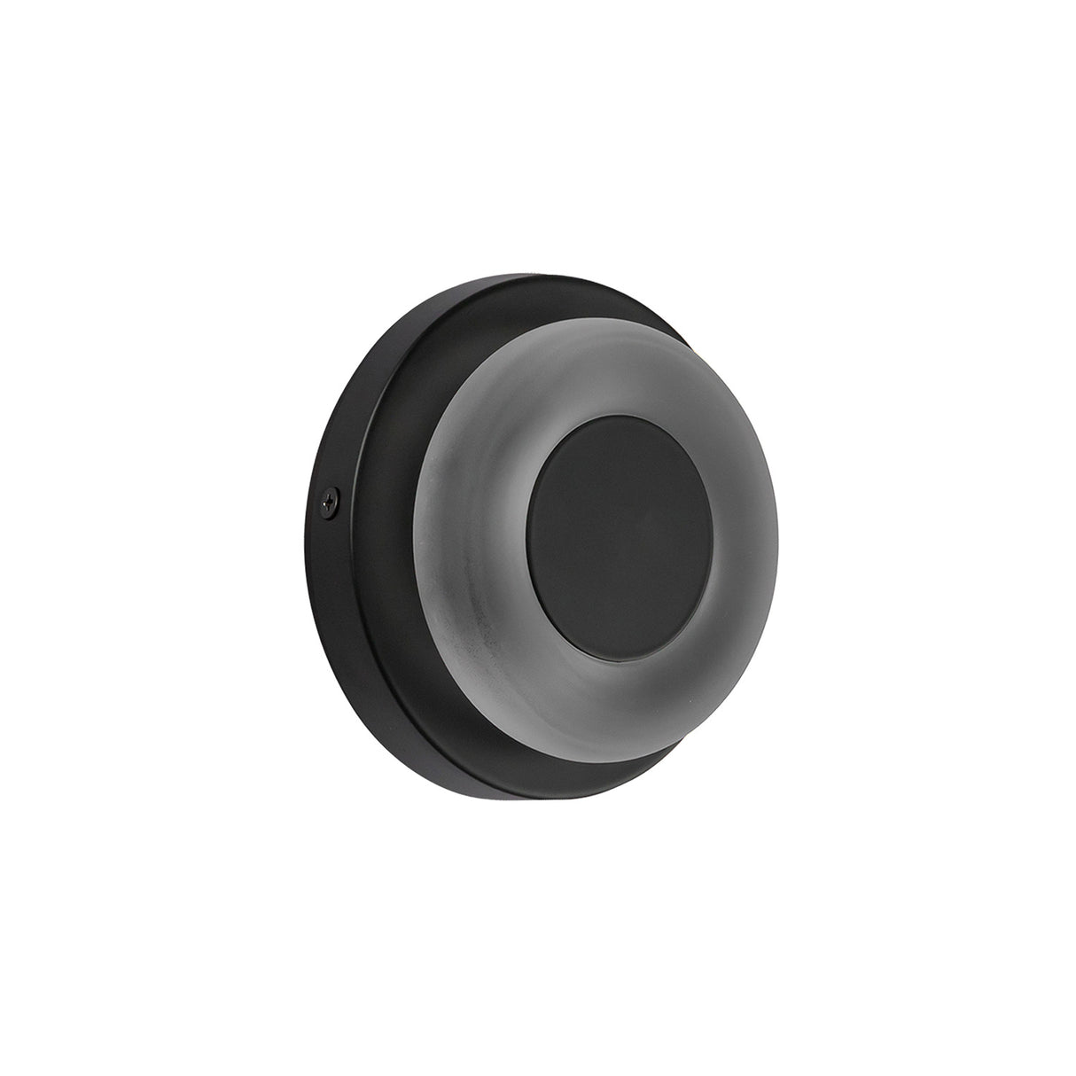 Cam LED Wall Sconce 5", Black and Frosted Glass