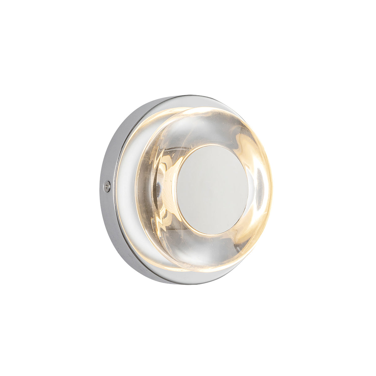 Cam LED Wall Sconce 5", Chrome and Clear Glass